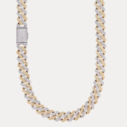 925 Sterling Silver 16mm Moissanite Miami Cuban Prong Chain Necklace