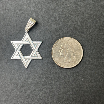 925 Sterling Silver Plain Star of David Pendant