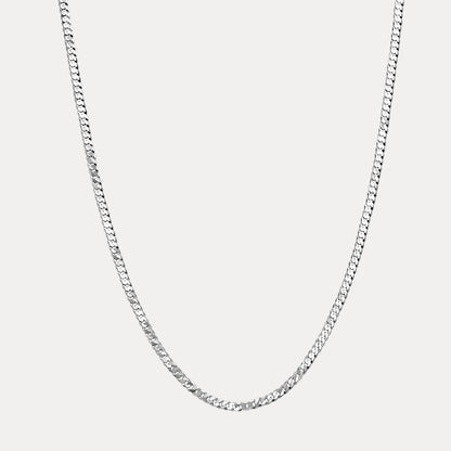 925 Sterling Silver 5mm Flat Curb Cuban Chain Necklace