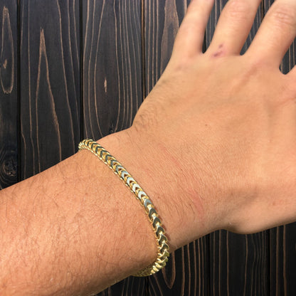 925 Sterling Silver 4mm Franco Bracelet