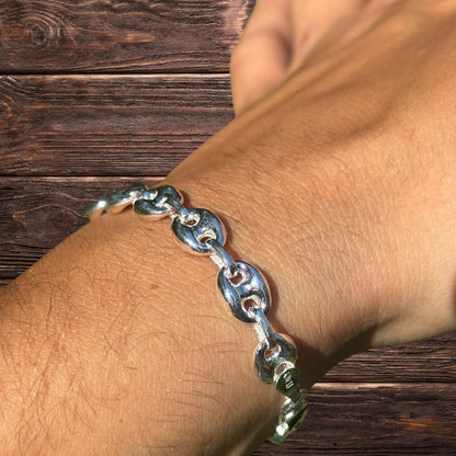 925 Sterling Silver 8mm Puffed Gucci Bracelet