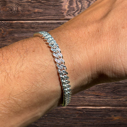 925 Sterling Silver 5mm Diamond Cut Miami Cuban Bracelet