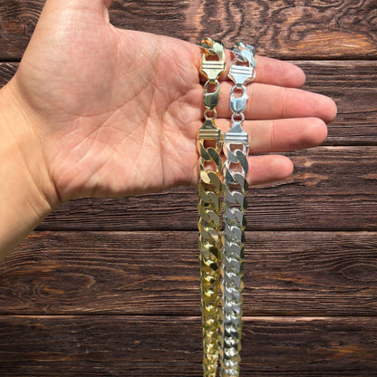 925 Sterling Silver 15mm Curb Chain Necklace