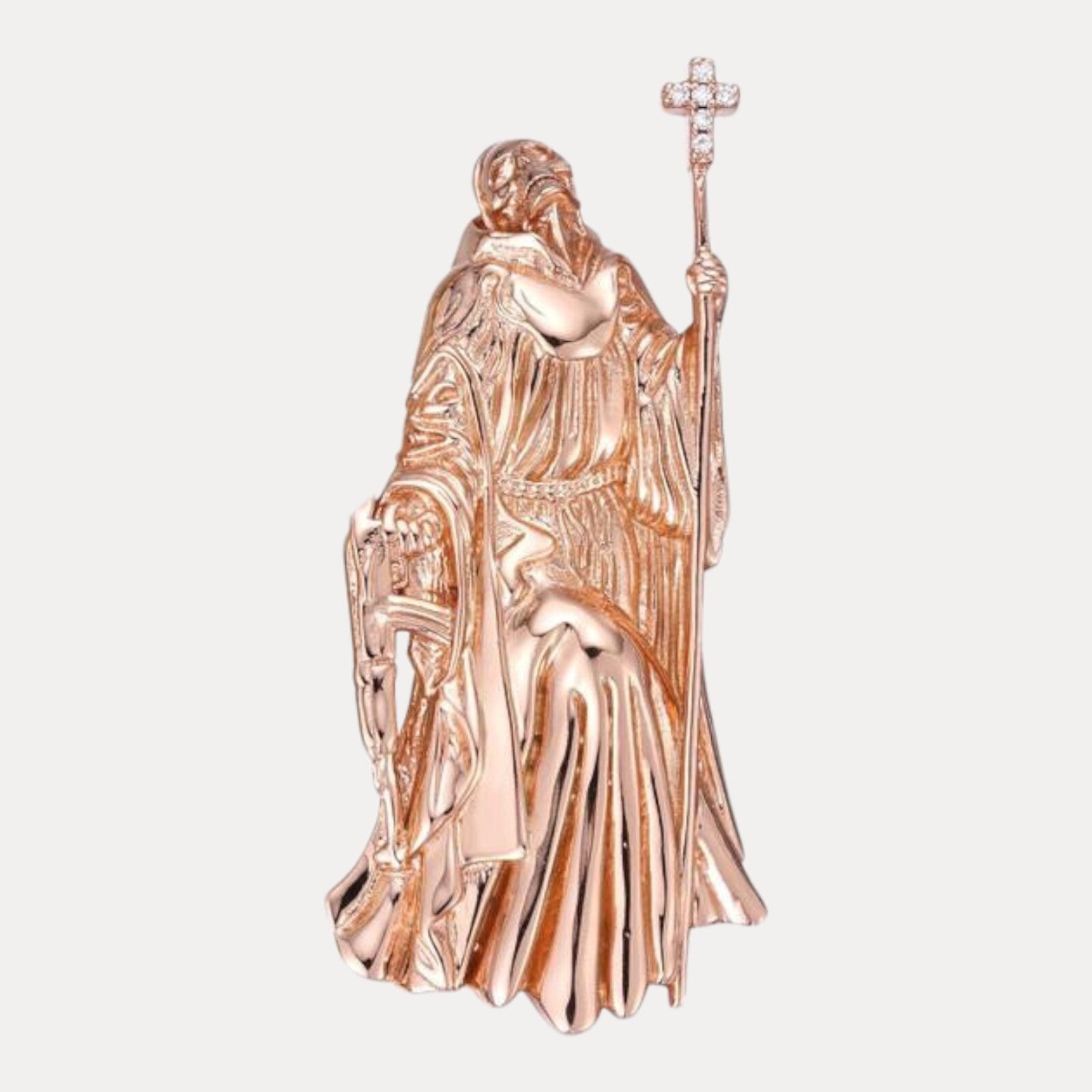 925 Sterling Silver Grim Reaper Pendant With Moissanite