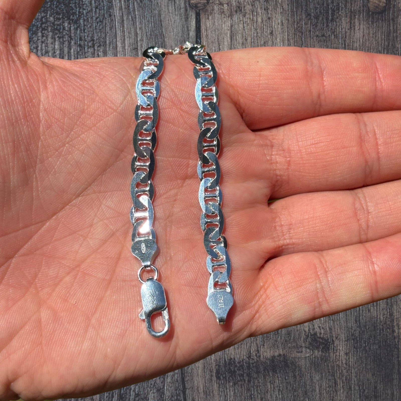 925 Sterling Silver 6mm Mariner Bracelet