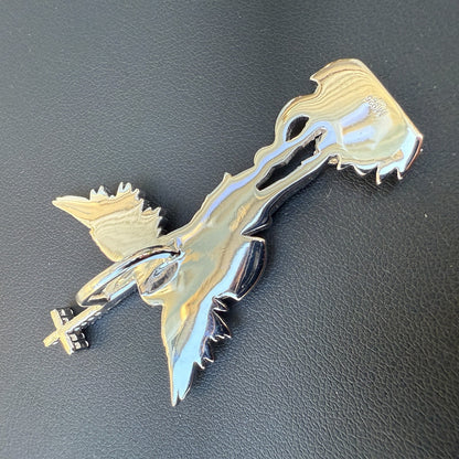 925 Sterling Silver St Michael Pendant With Moissanite - Medium