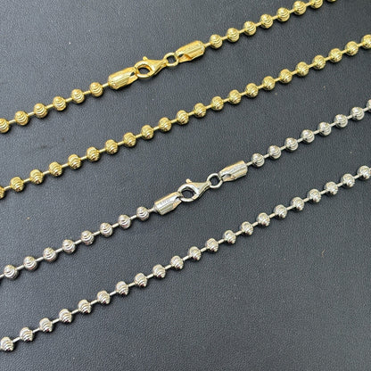 925 Sterling Silver 5mm Bead Chain Necklace