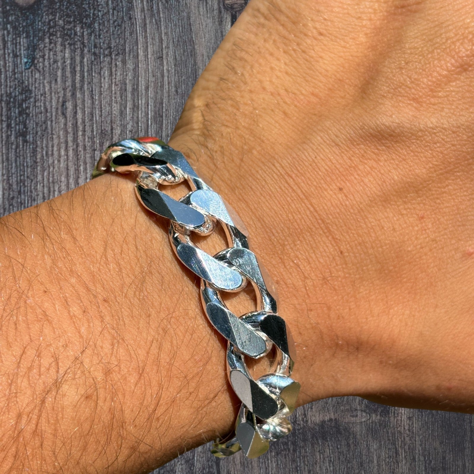 925 Sterling Silver 16mm Curb Bracelet