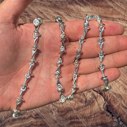 925 Sterling Silver 8mm Barbed Wire Chain Necklace