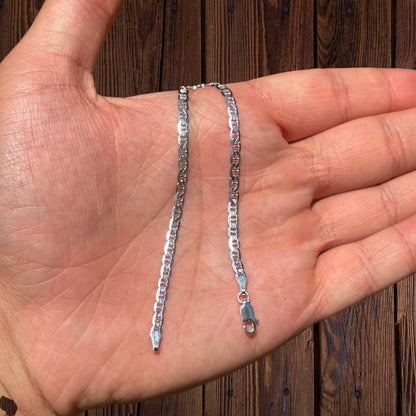 925 Sterling Silver 3mm Mariner Bracelet