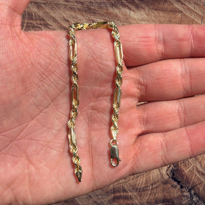 925 Sterling Silver 4mm Figarope Milano Bracelet