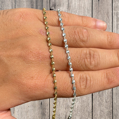 925 Sterling Silver 2.5mm Singapore Chain Necklace