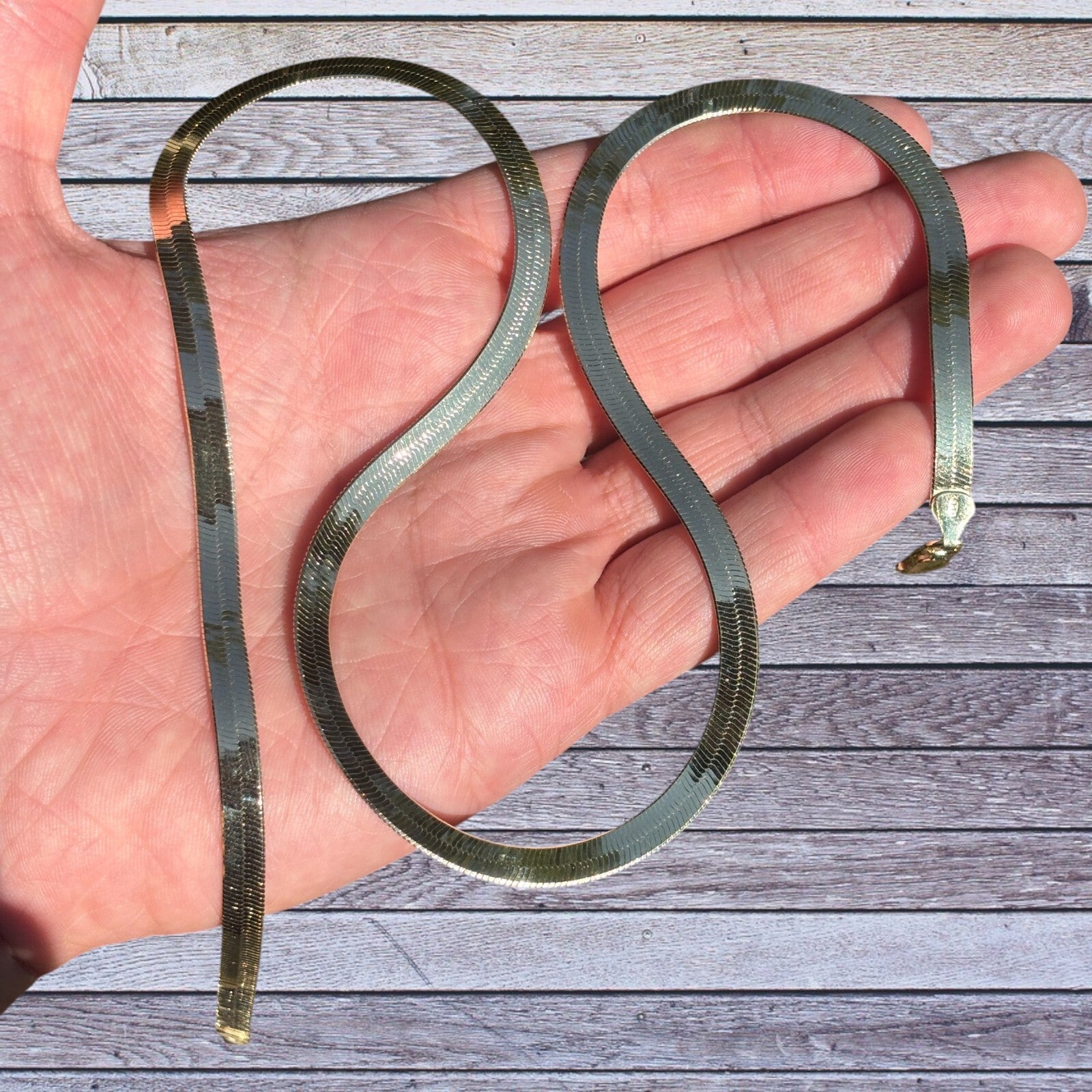 925 Sterling Silver 6mm Herringbone Chain Necklace