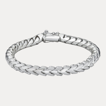 925 Sterling Silver 7mm Rounded Franco Bracelet W. Box Clasp