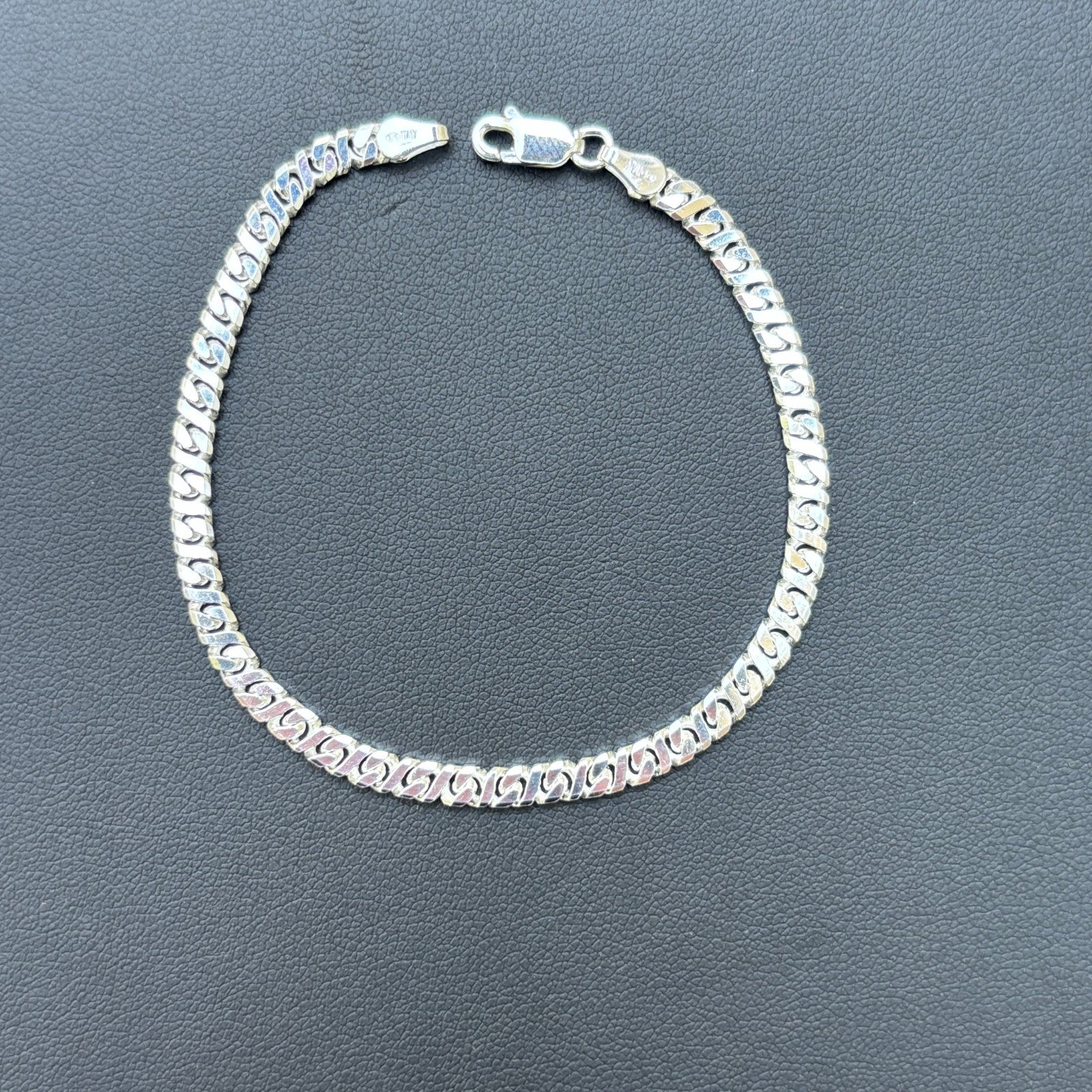 925 Sterling Silver 3.5mm Dollar Link Bracelet