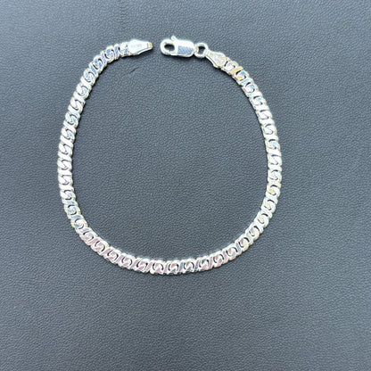 925 Sterling Silver 3.5mm Dollar Link Bracelet