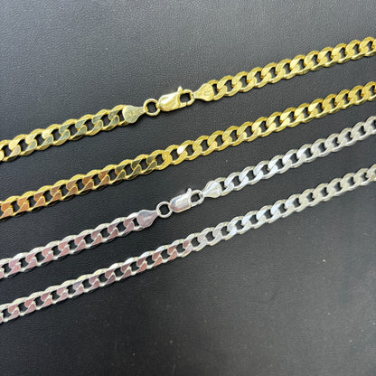 925 Sterling Silver 7mm Curb Chain Necklace