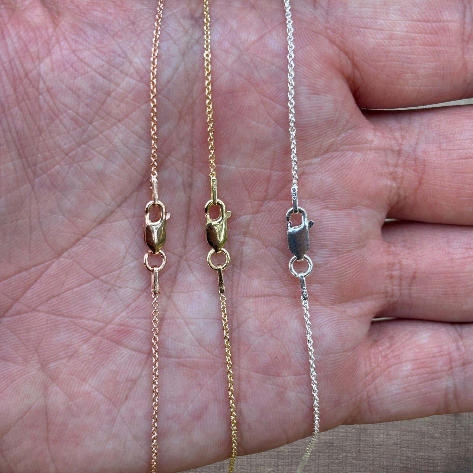 925 Sterling Silver 1mm Cable Chain Necklace