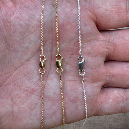 925 Sterling Silver 1mm Cable Chain Necklace