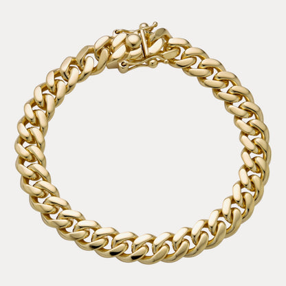 925 Sterling Silver 8mm Miami Cuban W. Box Clasp Bracelet