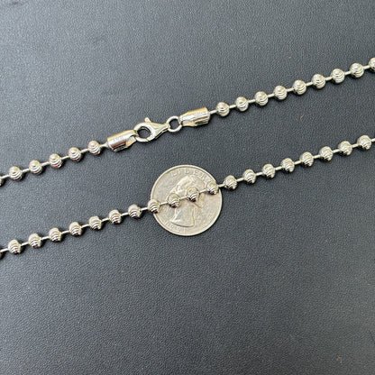 925 Sterling Silver 5mm Bead Chain Necklace