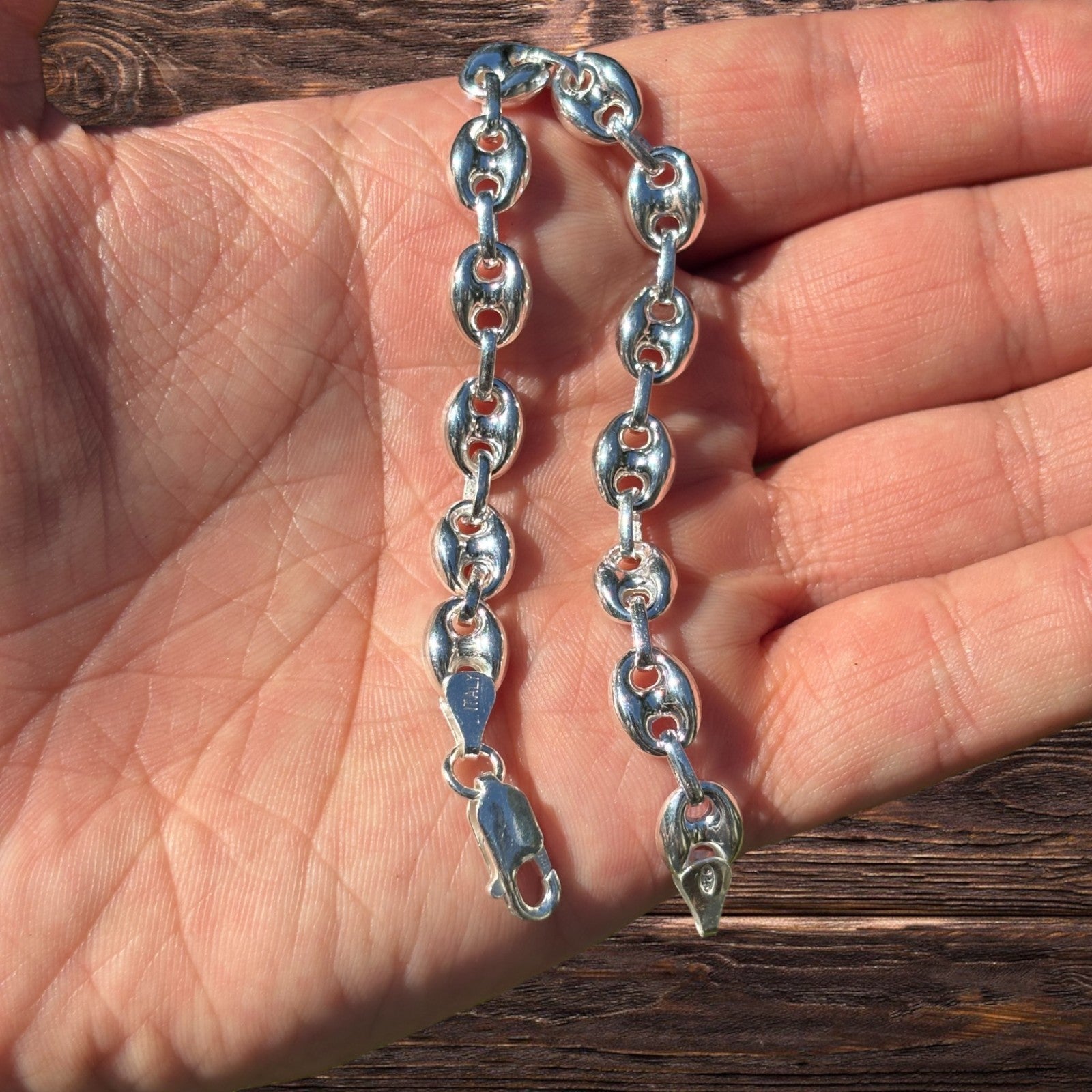 925 Sterling Silver 8mm Puffed Gucci Bracelet