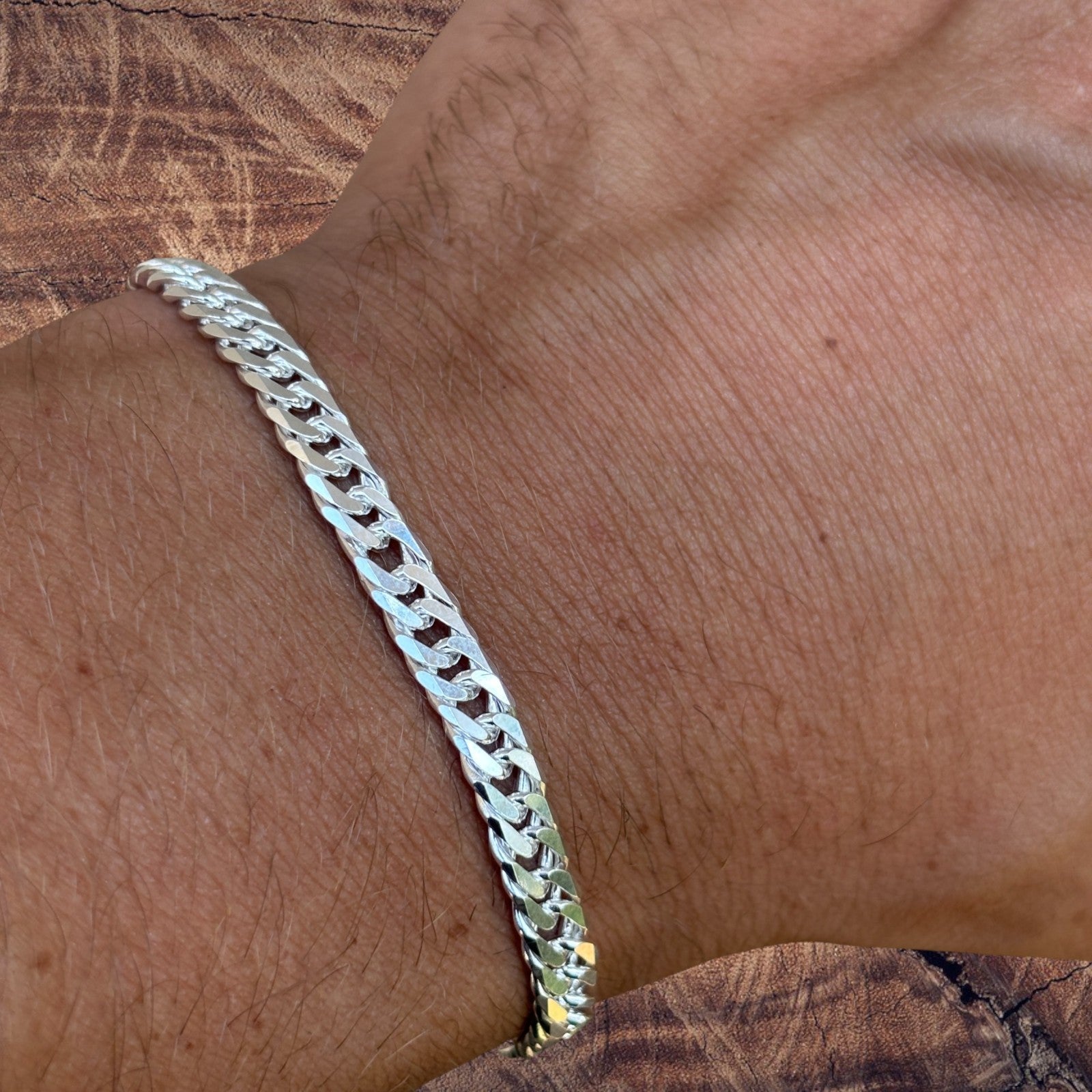 925 Sterling Silver 6mm Double Curb Bracelet
