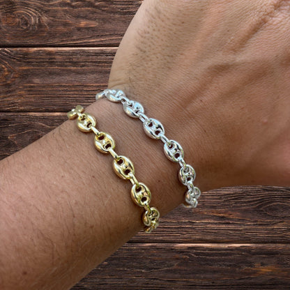 925 Sterling Silver 8mm Puffed Gucci Bracelet