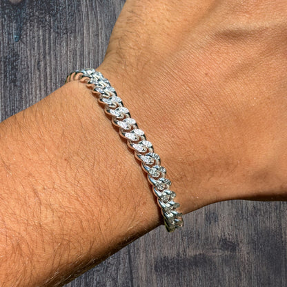 925 Sterling Silver 7mm Diamond Cut Miami Cuban Bracelet