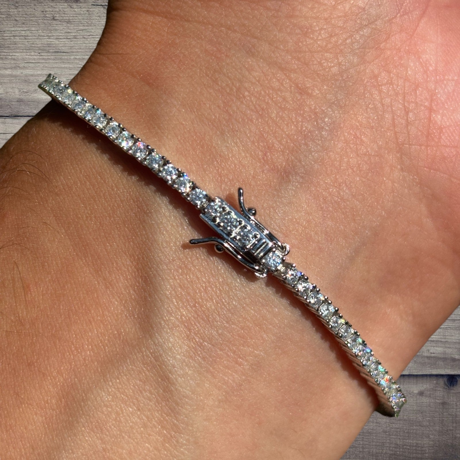 925 Sterling Silver 2mm Tennis Bracelet - CZ Or Moissanite