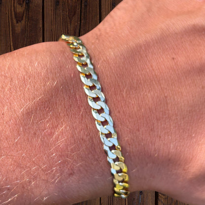 925 Sterling Silver 6mm Flat Curb Bracelet