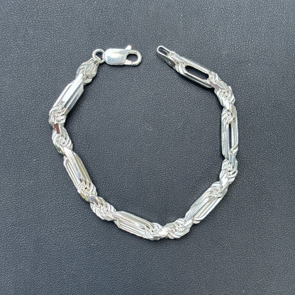 925 Sterling Silver 6mm Figarope Milano Bracelet