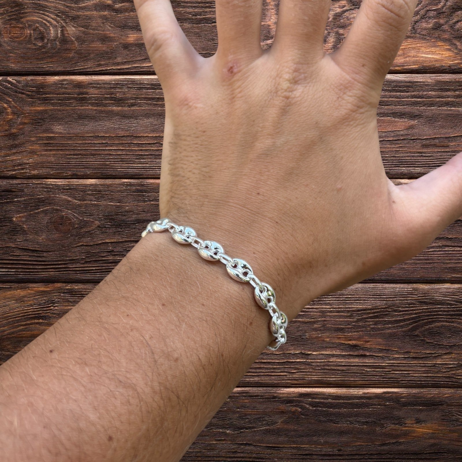 925 Sterling Silver 8mm Puffed Gucci Bracelet