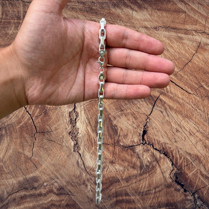 925 Sterling Silver 7mm Fancy Hermes Rolo Link Chain