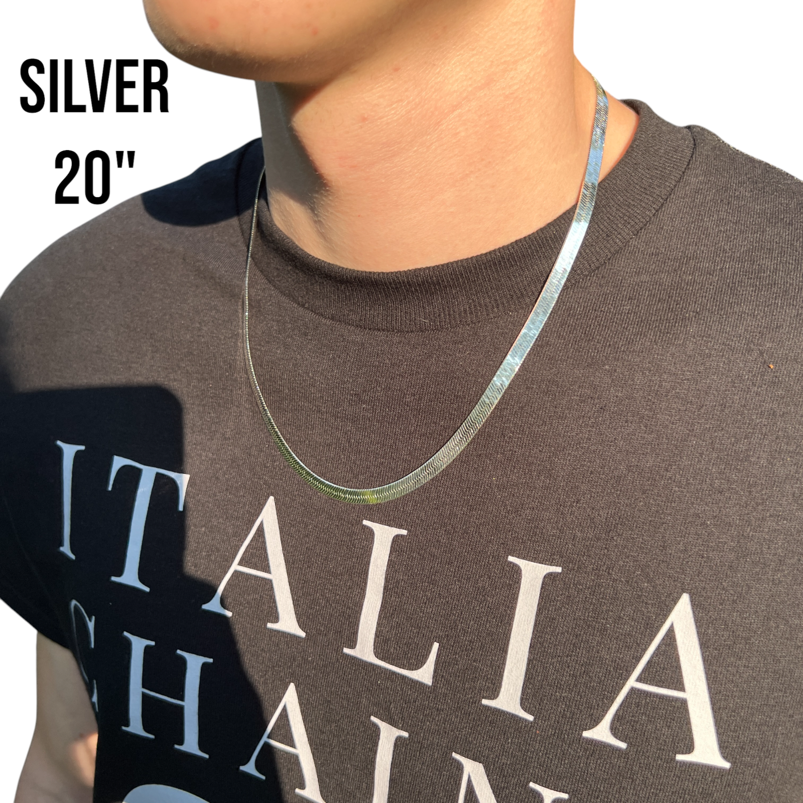 925 Sterling Silver 6mm Herringbone Chain Necklace