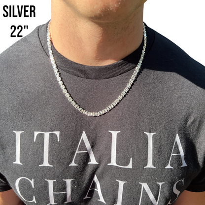 925 Sterling Silver 5mm Flat Byzantine Chain Necklace