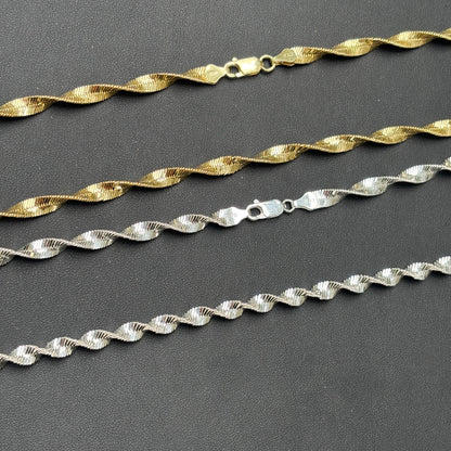 925 Sterling Silver 6mm Singapore Chain Necklace