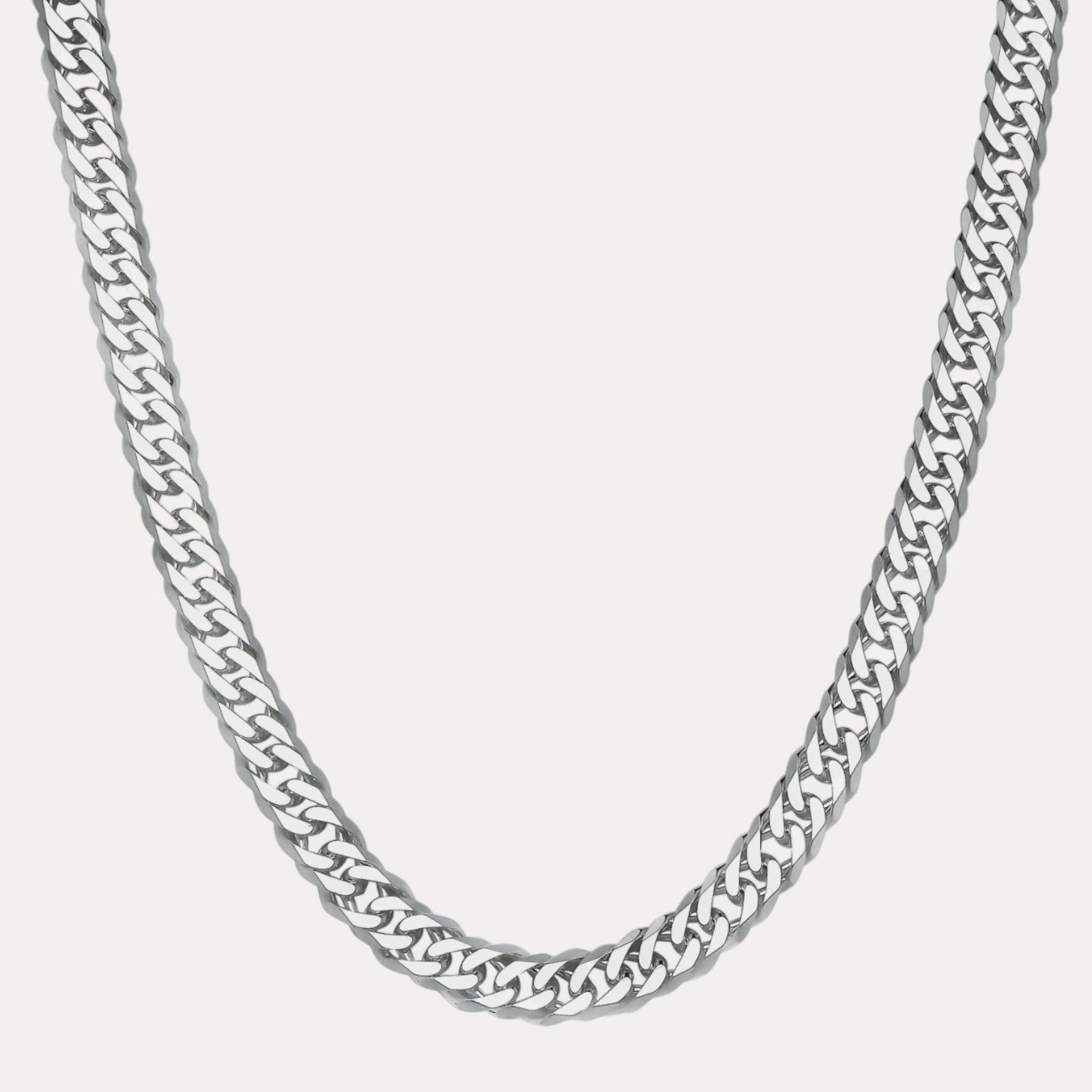 925 Sterling Silver 12mm Double Curb Chain Necklace