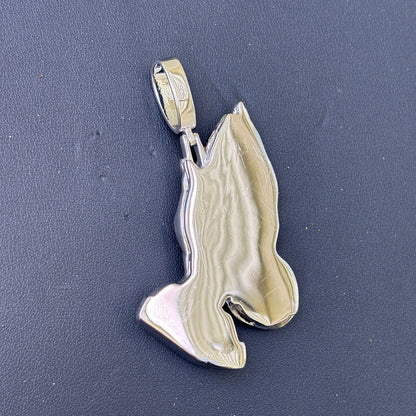 925 Sterling Silver Praying Hands Pendant - Large