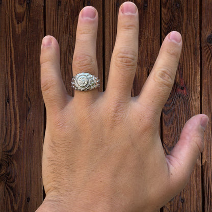 925 Sterling Silver Nugget Ring With Moissanite