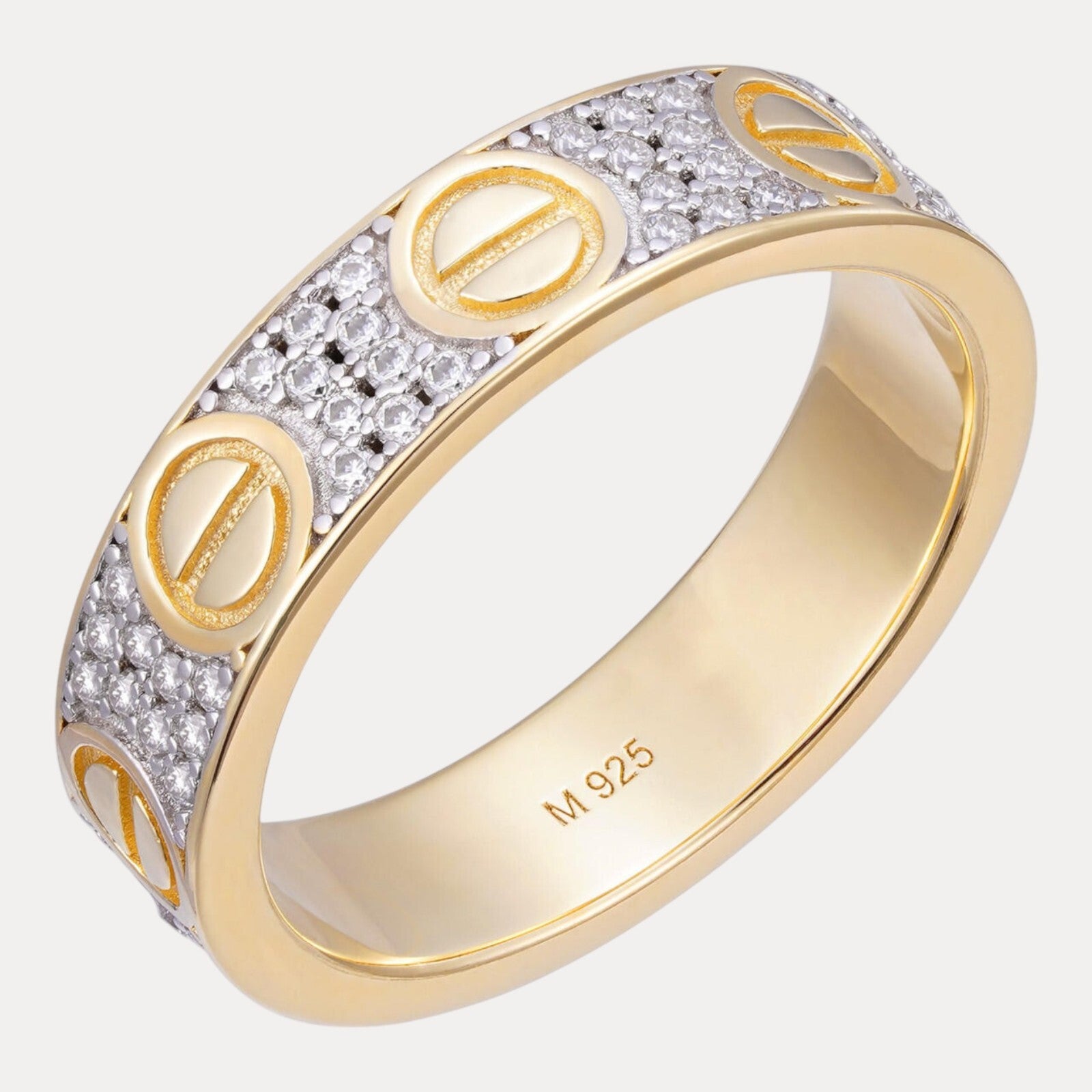 925 Sterling Silver Love Ring With Moissanite