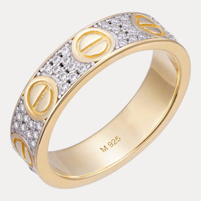 925 Sterling Silver Love Ring With Moissanite