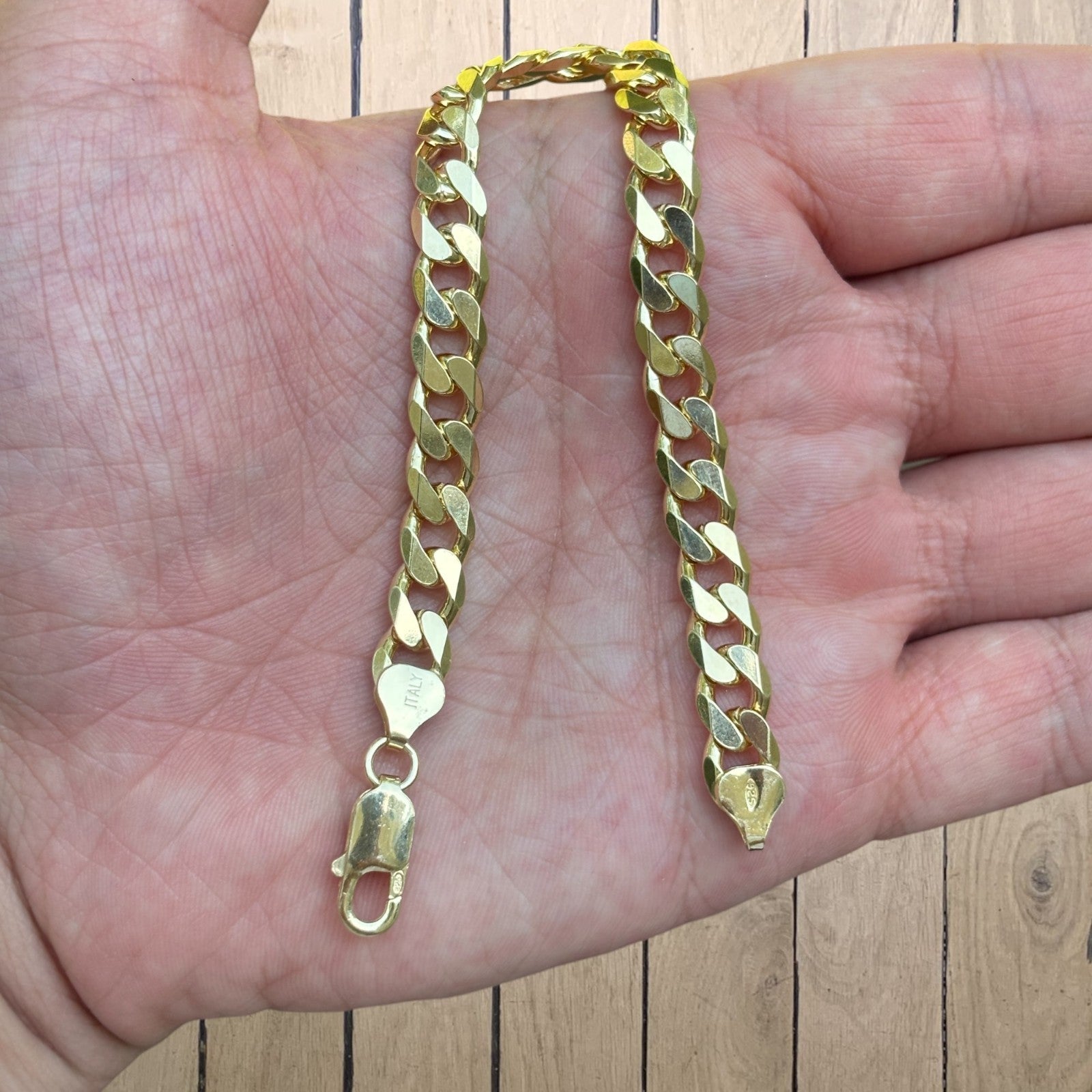 925 Sterling Silver 8mm Curb Bracelet