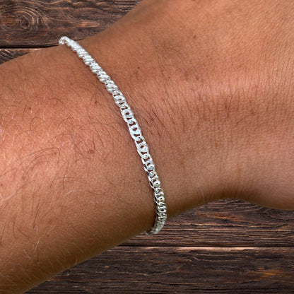 925 Sterling Silver 2.5mm Tiger Eye Bracelet