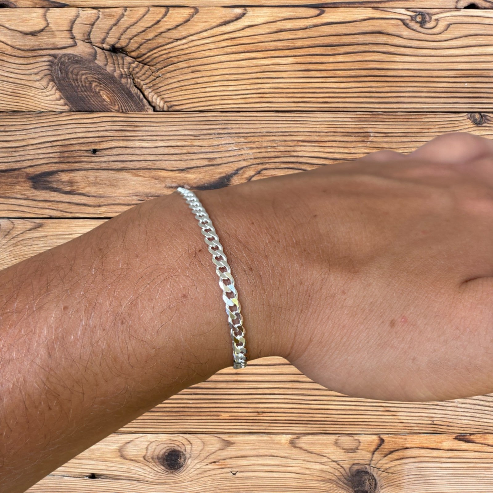 925 Sterling Silver 4mm Curb Bracelet