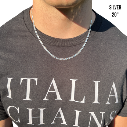 925 Sterling Silver 4mm Curb Chain Necklace