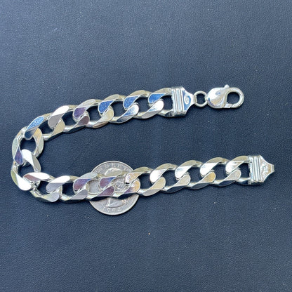 925 Sterling Silver 13.5mm Curb Bracelet