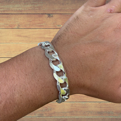 925 Sterling Silver 13.5mm Curb Bracelet