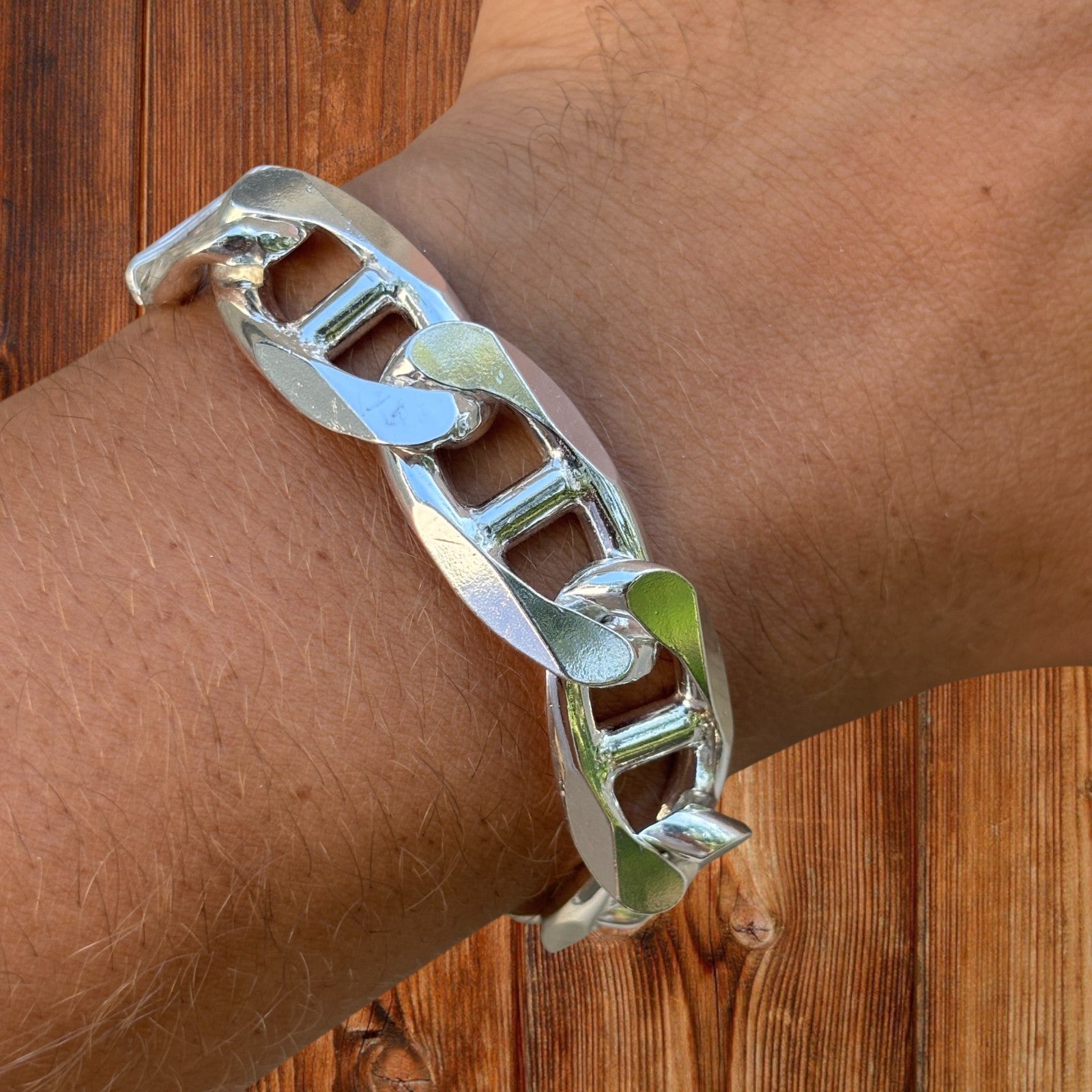 925 Sterling Silver 16mm Mariner Bracelet