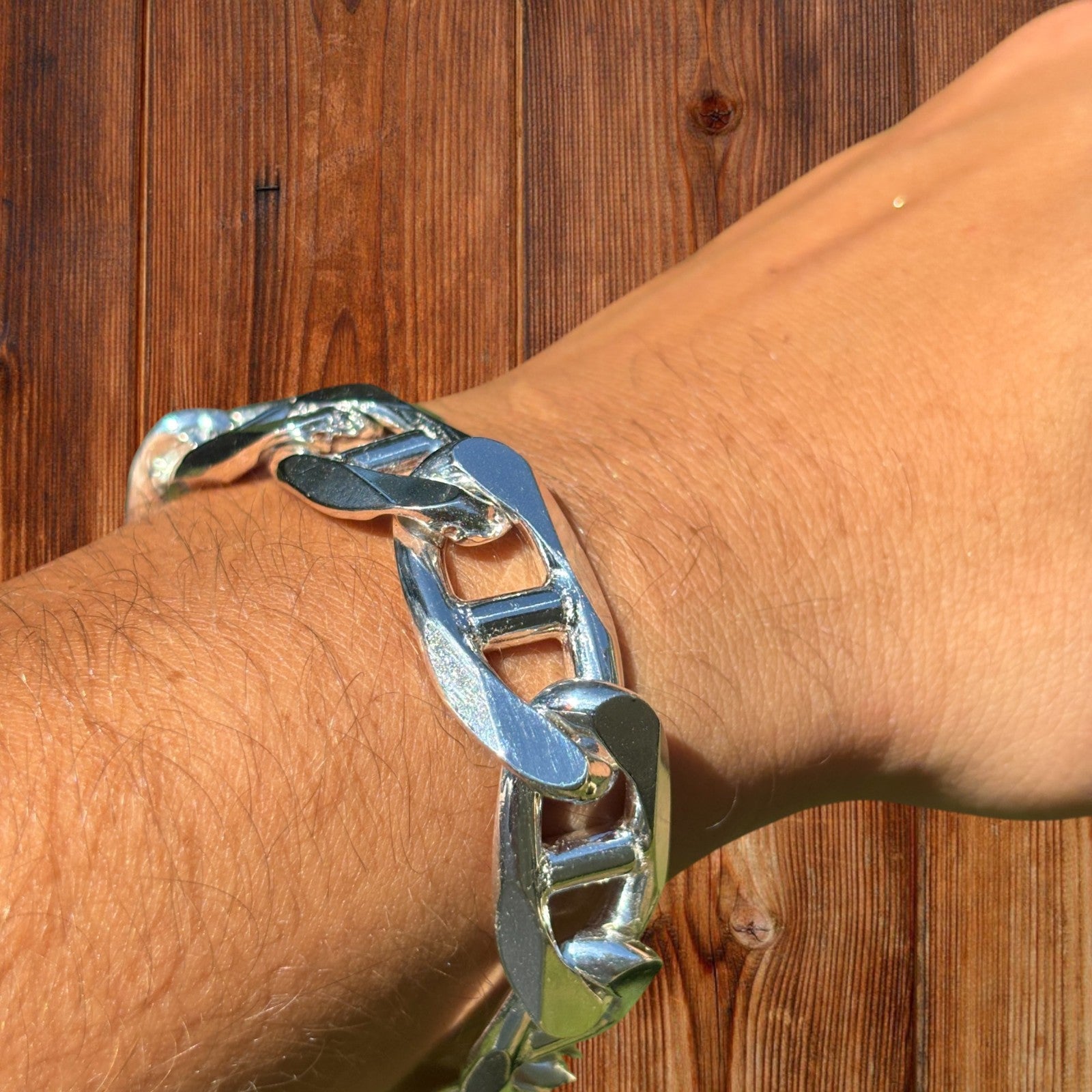 925 Sterling Silver 16mm Mariner Bracelet